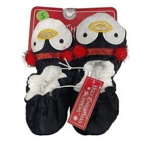 Ugly Christmas Kids Slippers Penguin Fussy Lining  Small 5/6